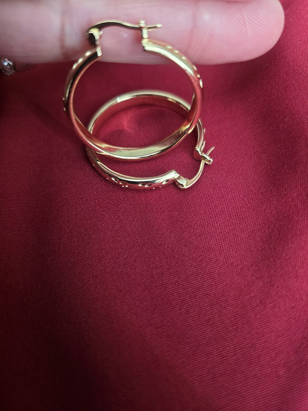 14k gold  Plated. round earrings. Comfortable and ready for any occasion.